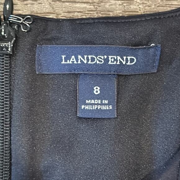 Lands' End Women's Ponte Sleeveless Seamed Panel Fit & Flare Dress Black Size 8 - Picture 9 of 11